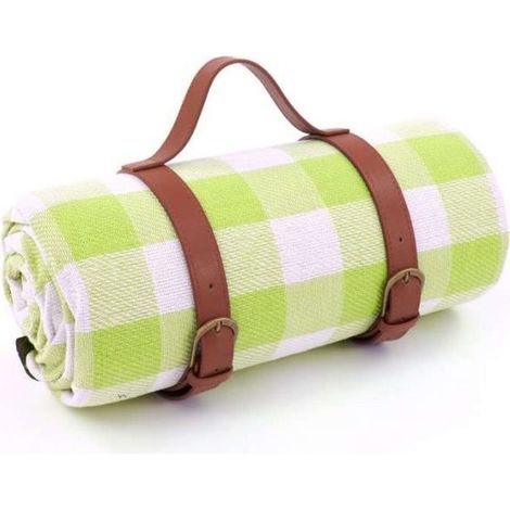 Tapis de plage - Non spécifié - 150x200cm - Résistant à l\'humidité - Sangles en cuir - Vert