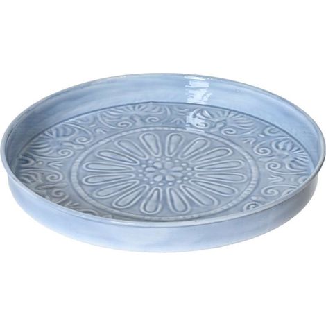 Piatto Decorativo in Metallo Smaltato