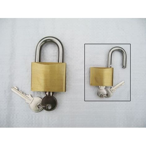 50MM, Brass Padlock With Stainless Steel Shackle - Marine Heavy Duty Multipurpose Security Lock