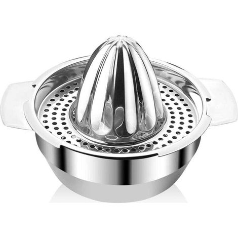 Presse Agrumes 300ml, Presse Agrumes Manuel Inox 201 Lavable Lave-Vaisselle, Presse Citron Rotation Presse Facile à Nettoyer pour Presser Citrons, Oranges, Verts ou Citrons Verts (1/4)