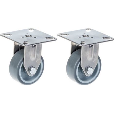 Ruedas - Material de Obra - 50mm - Fijas - 80kg - Gris