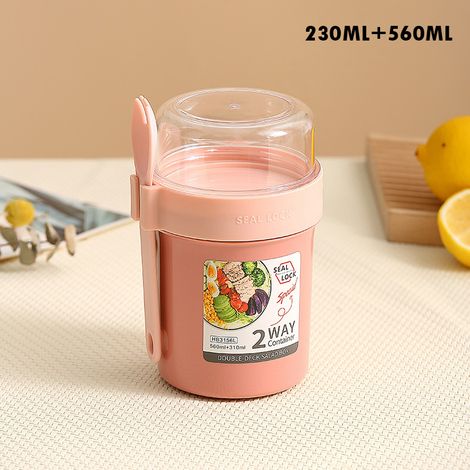 Frühstücks-Haferflocken-Müsli-Nüsse-Joghurt-Salatbecher-Verschlussbehälter Rosa Rosa (1/5)