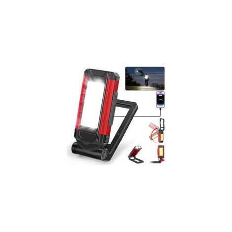 Lampe LED rechargeable, support pivotant à 360° et crochet pliant à avec torche magnétique COB pour l'automobile, l'utilisation en cas d'urgence (1/5)