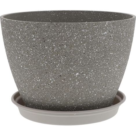 Pot De Fleurs Résine Satinée Décoratif Cache-Pot Pratique pour Plantes Succulentes avec Soucoupe (1/5)
