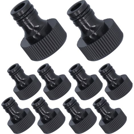Lot de 10 adaptateurs filetés 15 mm, connecteurs de tuyau d'arrosage étanches et résistants en plastique pour cour et jardin, filetage femelle G3/4. (1/5)