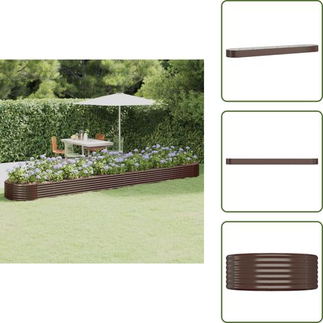 Lit surélevé de jardin Acier enduit de poudre marron - Jardinière Surélevée - Bac À Fleurs - Pots De Jardin - Décoration Extérieur - Jardin Vertical (1/5)