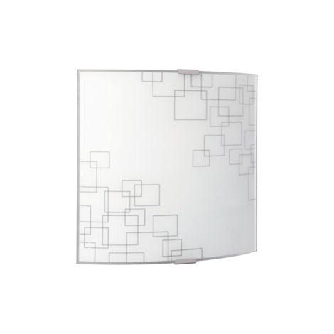 IVY  IVY  - Applique -  25 cm vetro bianco decoro quadrati