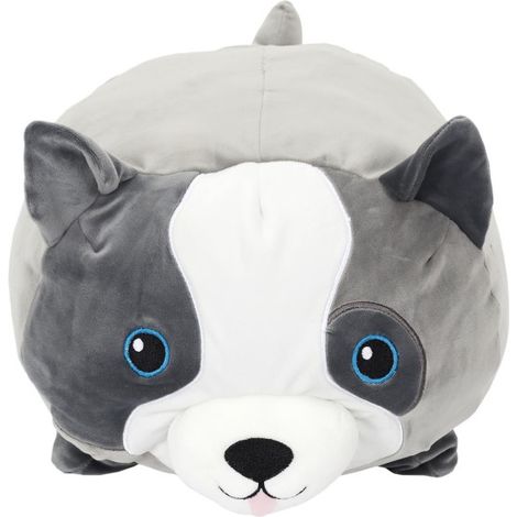 Peluche Coussin Enfant "Chien" 30cm Gris & Blanc (1/4)