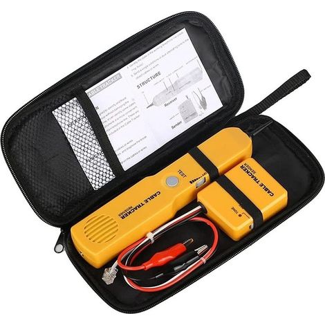 Circuit Tester, Wire Tracer, Tone Generator, Probe Kit, Wire Research and Tracer, Suitable for Telephone Line, Network, Coaxial, Automotive, with RJ11 Plugs and Alligator Clips (1/5)