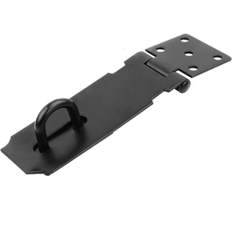 BRAVIX Moraillon de Porte Cadenas, 2pcs Fermoir de Loquet Porte Exterieur, 5 Pouces Acier Inoxydable Moraillon de Verrou Porte Exterieur avec Vis pour Placard Garage Fermeture Porte(Noir)