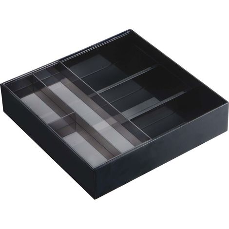 Organizador de cubiertos extensible Yamazaki Tower negro 24,6-45 cm