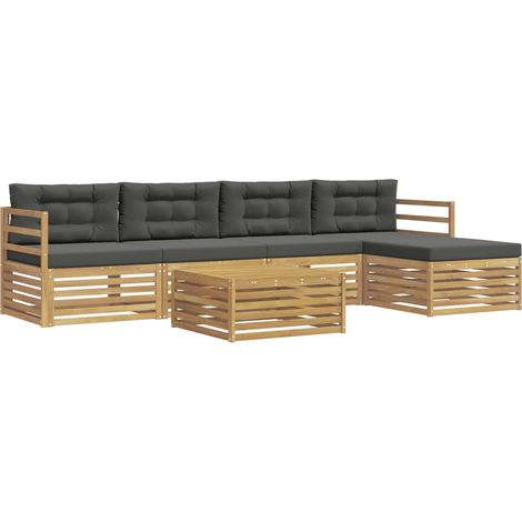 Conjunto de sofás de exterior 6 uds. Blanco y Antracita vidaXL (1/5)