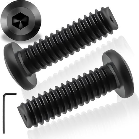 30 vis m5, tête plate cylindrique, acier inoxydable 304, noire, avec clé hexagonale, pour machines et meubles (1/5)