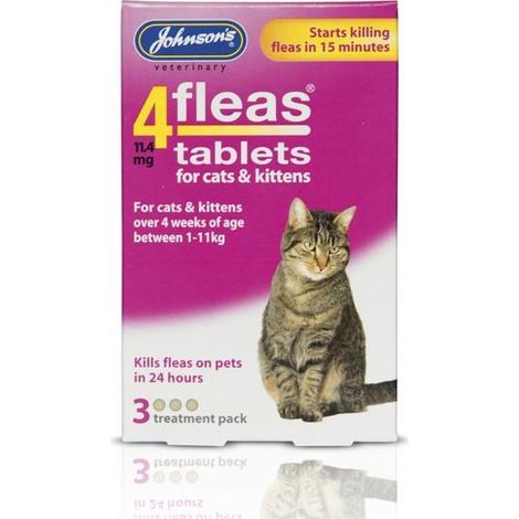JVP 4 Fleas Cat Flea Tablets (3Tabs) PK6 - 2076
