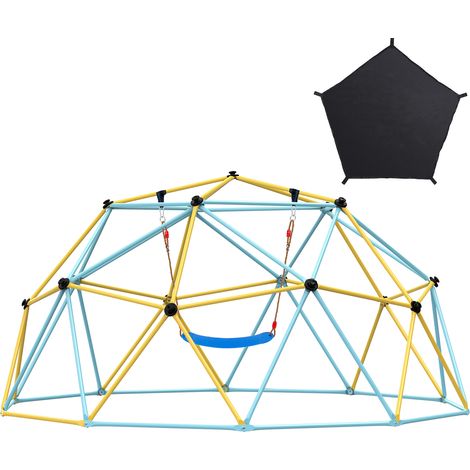 VEVOR Cupola da Arrampicata Geometrica per Bambini da 3 a 10 Anni, Cupola deArrampicata 305 cm con Amaca e Altalena, Portata 340 kg, con Maniglia da Arrampicata, Parco Giochi per Interno Esterno (1/5)