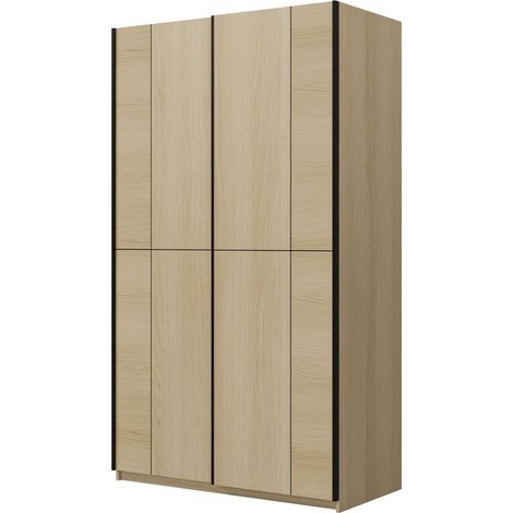 Armario Austin 369, Roble, 210x120x60cm, Puertas de armario: Correderas, Número de estantes: 0