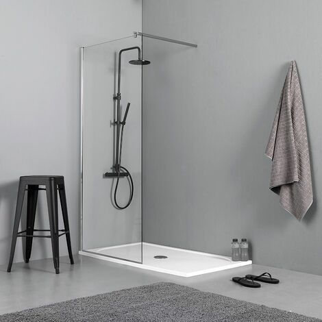 Parete fissa per box doccia walk in cm 100 cristallo trasparente (1/5)