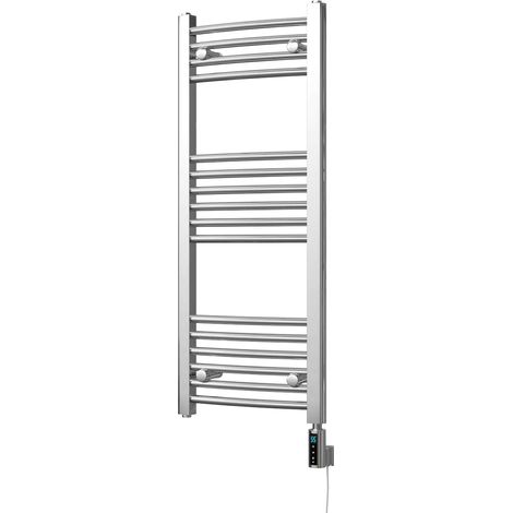 Zennor - Chrome Electric Towel Rail H1000mm x W400mm Curved 200w Thermostatic WIFI (1/3)