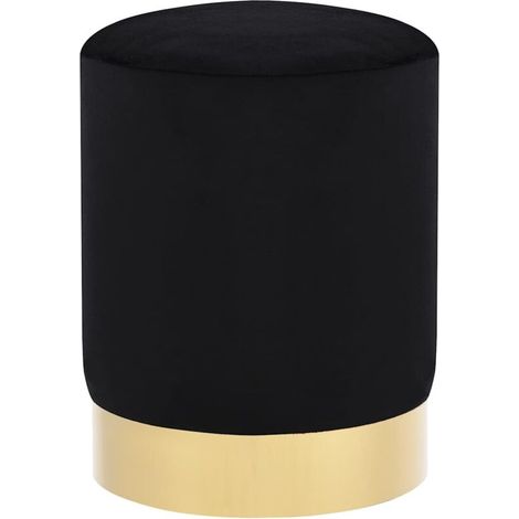 Hocker Schwarz und Golden Samt 28 x 36 cm (1/4)