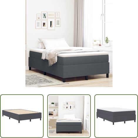 Lits en bois - Cadre de lit plateforme Gris foncé 120 x 190 cm (1/5)