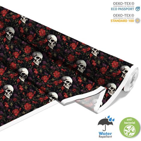 OUTDOOR DEKOSTOFFE OXFORD - Motiv der Schädel I DX4645