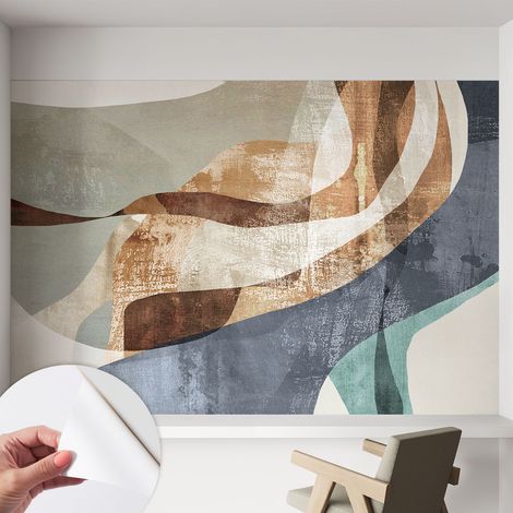 Papier peint autocollant Mural avec colle pour salon et chambre Décoration murale rapide Composition abstraite 152x104 cm (1/5)