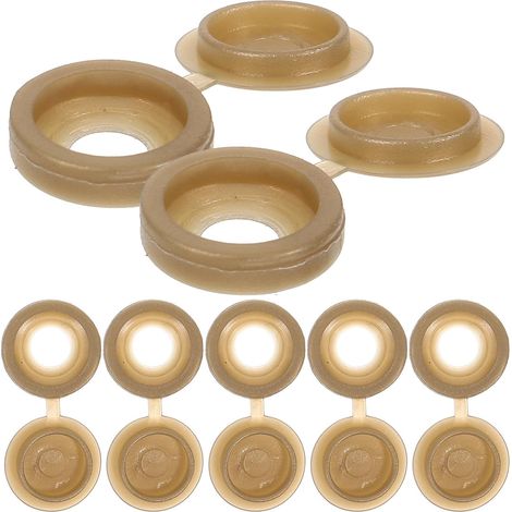 100 cache-vis décoratifs marron pour vis de meubles, en polyéthylène, protection facile bureaux et (1/5)
