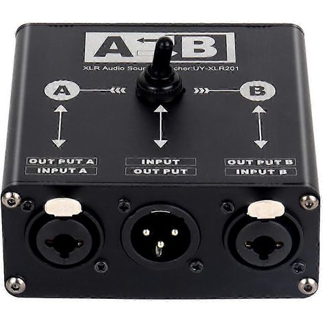 Commutateur de source audio symétrique XLR passif 2 entrées/1 sortie ou 1 entrée/2 sorties (25-26 secondes)
