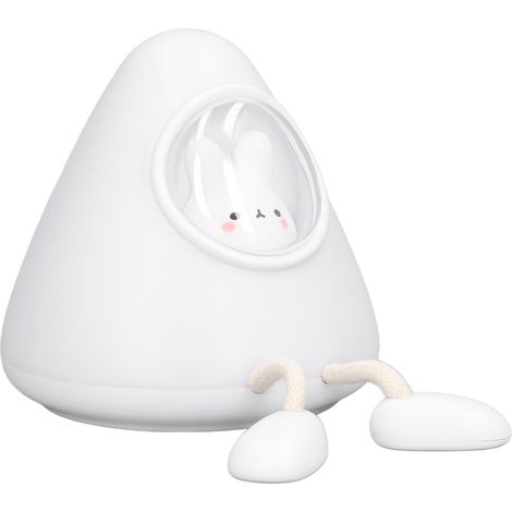 Nachtlicht für Kinder in Form einer Raumkapsel, sanftes und warmes Licht, zwei Modi, einfache Bedienung, Baby-Nachtlicht für Schlafzimmer oder Büro, Hasenmotiv (1/5)