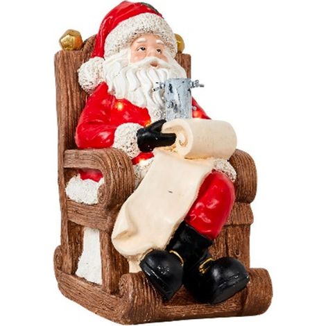 Base per albero di natale Babbo Natale in poliresina con luci per decorazioni natalizie -Su Slitta (1/4)
