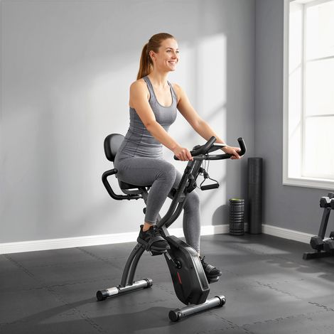 Vélo d'Exercice Pliable 3-en-1 avec Bandes de Résistance, Application Bluetooth, Résistance Magnétique à 8 Niveaux, Écran LCD (1/5)