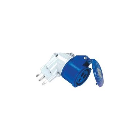 ADATTATORE INDUSTRIALE CON SPINA 16A E PRESA CEE IP44- - 16A colore blu - 2 pezzi