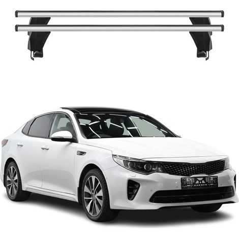 OMAC Dachträger Querträger Alu für Kia Optima 2015-2019 – Abschließbar – T-Nut – City-Crash-getestet – Max. 50 kg Silber (1/5)