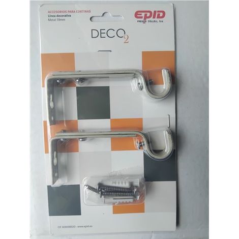 Soporte Barra Cortina 19Mm Exten Metal Crem Deco 2 Epid 2 Pz