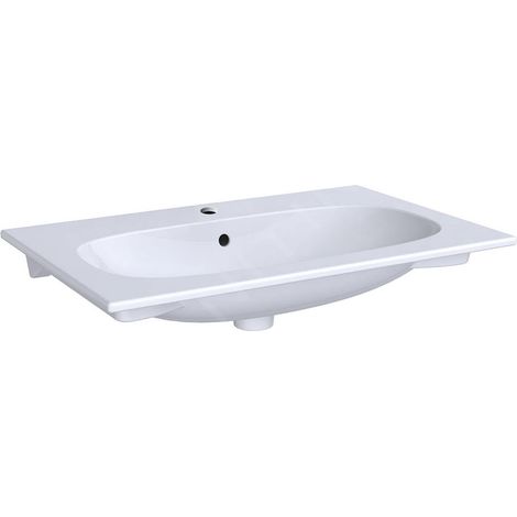 GE Acanto meuble lavabo 75x48cm avec robinetterie, avec vidage, blanc, KeraTect (1/3)
