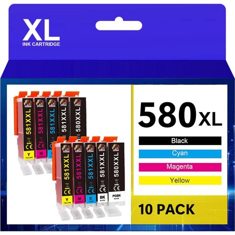 PGI-580 CLI-581 XXL Cartouches d'encre Remplacement Compatible pour Canon 580 581XXL pour Canon PIXMA TS6350 TS8350 TS705 TS6150 TS6151 TS6250 TS6251 TS6351TR7550 TR8550 TS8150 TS8250 TS9150