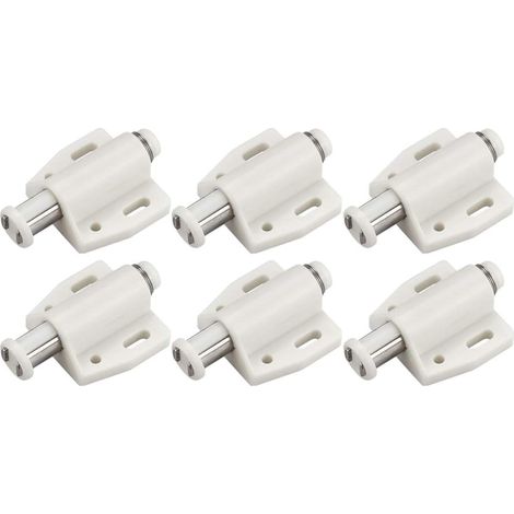 Lntyq Magnetverschluss, Kunststoff, mit sanftem Schließmechanismus, für Türen, Schränke, Schubladen, Schiebetüren, Schlafzimmer, Küche, Badezimmer, Weiß, 6 Stück (1/4)