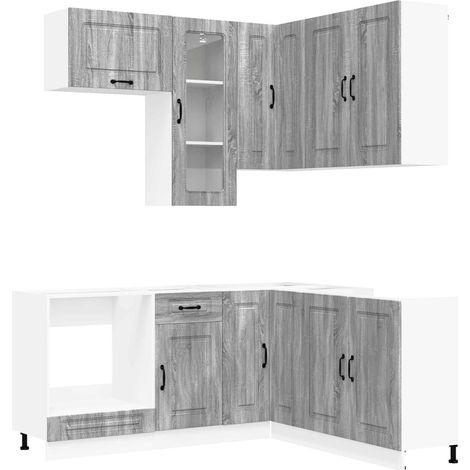 Maison Exclusive - Kuchyňská jednotka KALMAR 8 ks Šedý Sonoma Kompozitní dřevo (1/5)