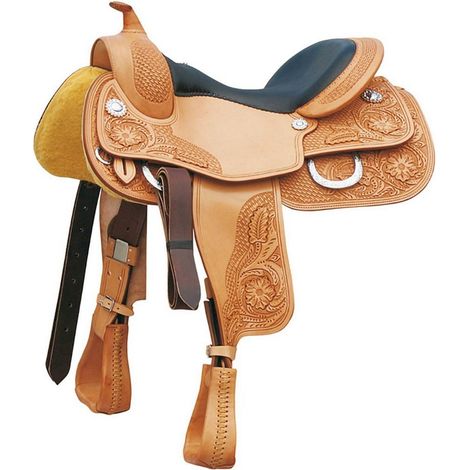 17, Cognac: Selle Reiner en hermann Cuir de chêne avec traitement floral