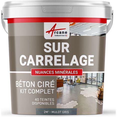 KIT KUNSTHARZBETON FÜR FLIESEN - Feldmaus-Grau - 2 m²-Kit (2 Schichten)