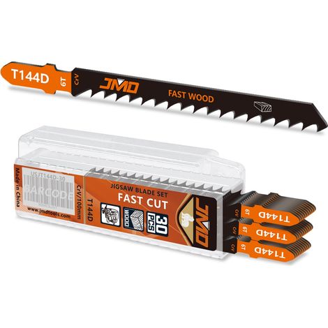 30 Pack T144D 6TPI 4" Jigsaw Blades with T-Shank for Wood Jigsaw Jigsaw Blades for Plastic Jigsaw Compatible with etc (1/5)