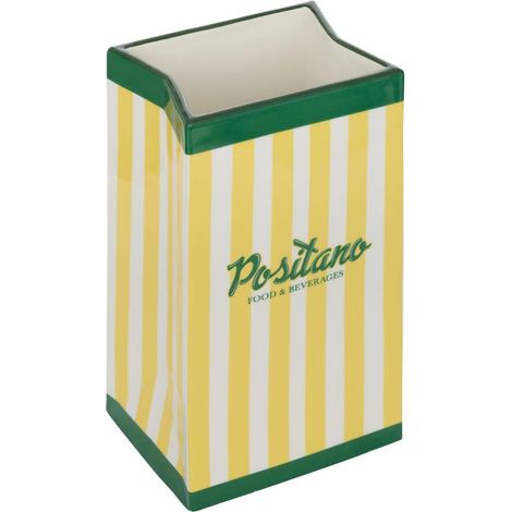 Vase Déco en Céramique "Positano" 22cm Jaune (1/3)