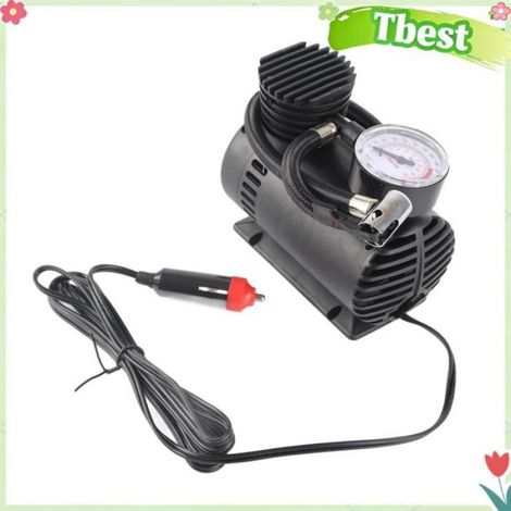 Pompe à air de voiture 12V, mini gonfleur de pneu compact avec conception de cadran et dissipation thermique 3D ABS pour voiture (1/4)