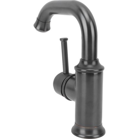 Europäischer Antik-Wasserhahn G1/2, massives Messing, für Waschbecken und Aufsatzwaschbecken, schwarz (1/5)