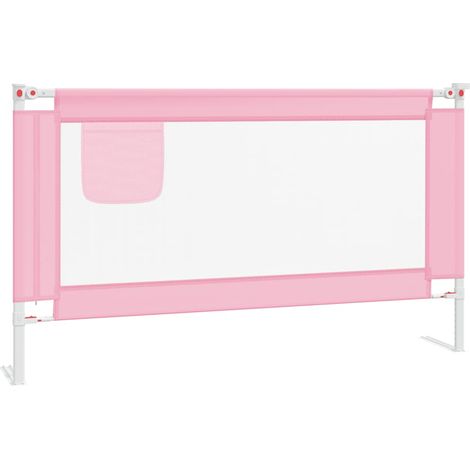 Barrière de sécurité de lit d'enfant Rose 140x25 cm Tissu vidaXL