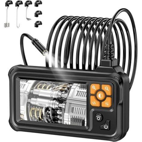 Industrielles digitales 1080p-HD-Endoskop, 4,3-Zoll-IPS-Endoskopkamera mit wasserdichter IP67-Kabelführung, 8 LEDs und halbstarrem Kabel (1/5)