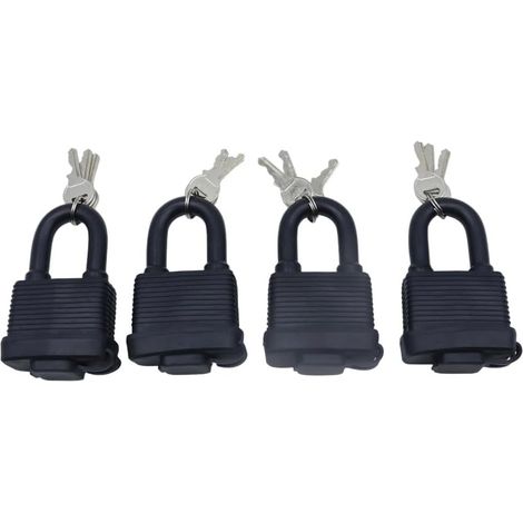 Cadenas Extérieur Imperméable À La Pluie 4 Pièces Avec 3 Clés, Clé Non Cadenas Universels En Laiton Pour Clôture De Garage À Usage Extérieur, 58,8x94,4mm (1/5)