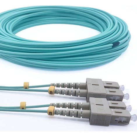 Elfcam Glasfaserkabel 0.5m SC/UPC auf SC/UPC – OM3 Multimode Duplex 50/125 µm, LSZH – LWL-Kabel für schnelle & stabile Datenverbindungen (1/5)