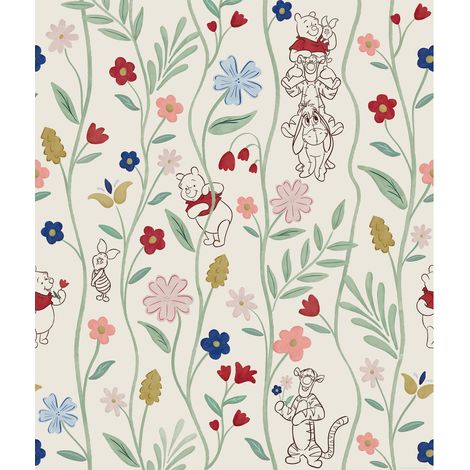 Papier peint  - Disney Winnie l'ourson Blossom Friends - Rouleau: 212 x 250 cm
