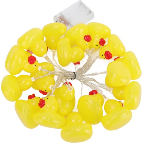 Guirlande lumineuse LED innovante en forme de canard jaune, alimentée par piles, pour décorer votre chambre à Noël, 3 mètres (9,8 pieds), 20 LED, lumière chaude (1/5)